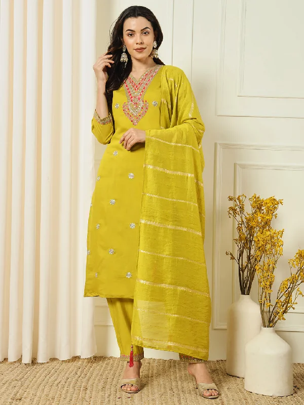 Lemon Classy Designer Readymade Pant Suit With Embroidery WOrk Elegant Trouser Pants Lemon Classy Designer Readymade Pant Suit With Embroidery WOrk Elegant Trouser Pants