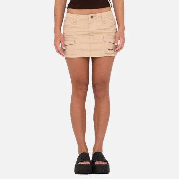 Rusty Tank Girl Low Rise Mini Skirt - Oatmilk open back tank