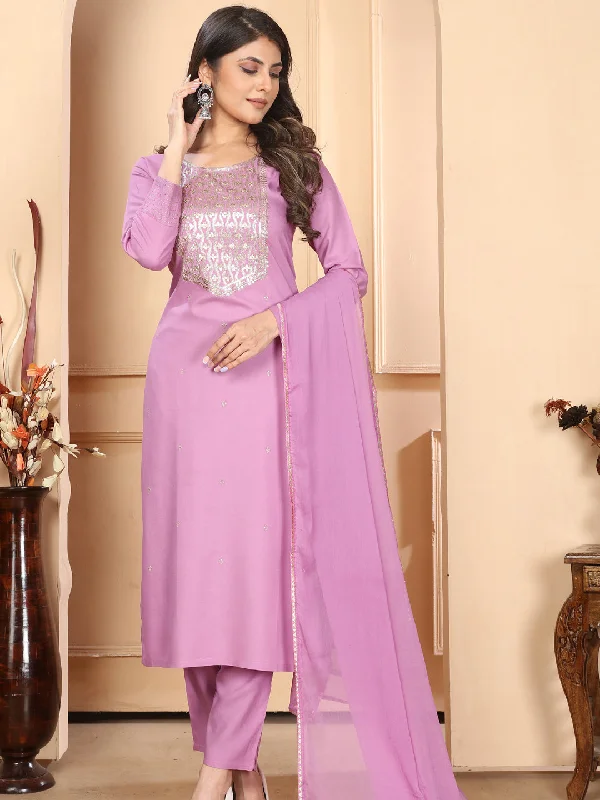 Purple Readymade Pant Suit With Designer Sequance Embroidery Work High-Waist Trousers Purple Readymade Pant Suit With Designer Sequance Embroidery Work High-Waist Trousers