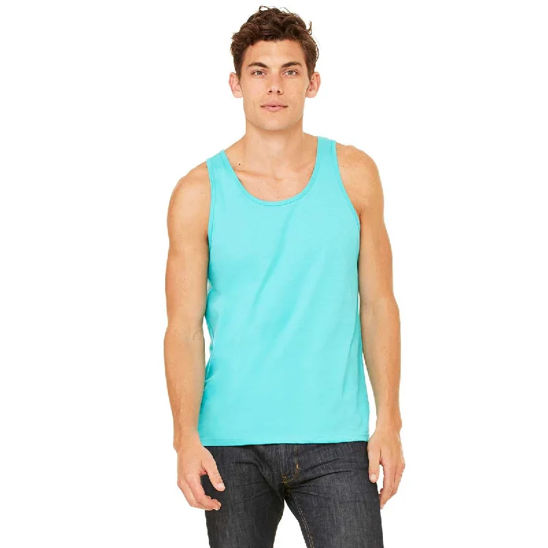 Bella + Canvas Unisex Teal Jersey Tank cold shoulder tank