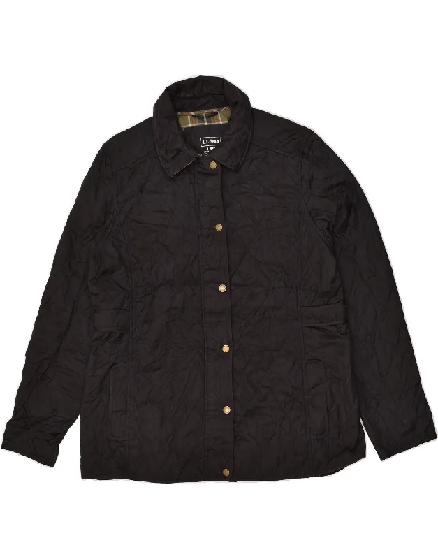L.L.BEAN Womens Quilted Jacket UK 14 Large Black Polyester Satin Jacket Silk Jacket Chiffon Jacket L.L.BEAN Womens Quilted Jacket UK 14 Large Black Polyester Satin Jacket Silk Jacket Chiffon Jacket