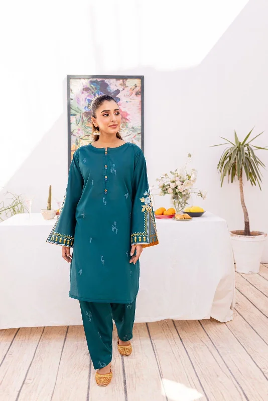 2PC Embroidered Dress - 1030 Tunics Long Elegant