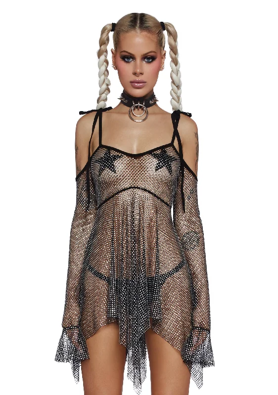 F Is For Fairies® Handkerchief Dress - Rhinestone Tunics Short Trendy