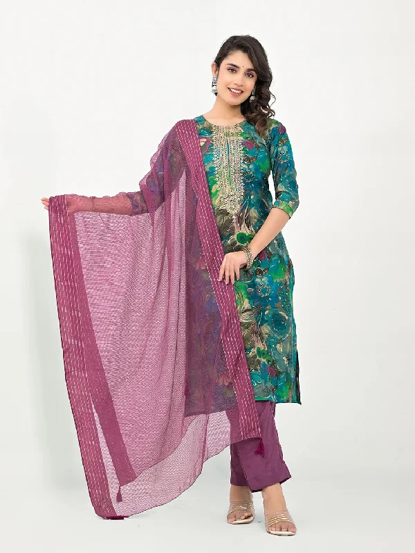 Rama Designer Readymade Pant Suit With Printed Embroidery Work Comfortable Jogger Trousers