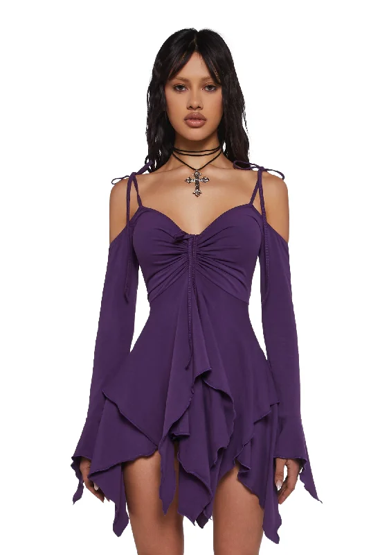 F is For Fairies® Handkerchief Dress - Violet Tunics Yoga stretchy