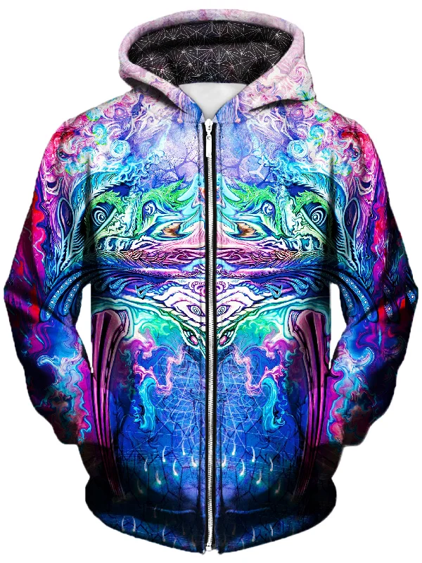 Symetricity Unisex Zip-Up Hoodie Hoodie with Batwing Sleeves Loose Dramatic