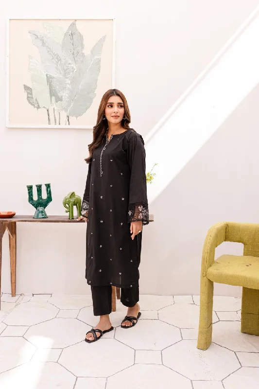 2PC Embroidered Dress- 1012 Tunic Top Casual