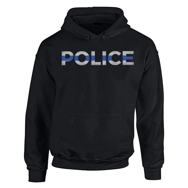 Hoodie Unisex - Police Thin Blue Line Hoodie with Bell Sleeves Flared Feminine