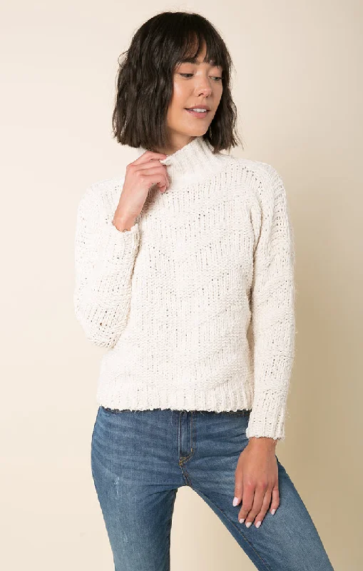 Madeline Mock Neck Sweater Faux Fur Fabric Real Fur Fabric Shearling Fabric