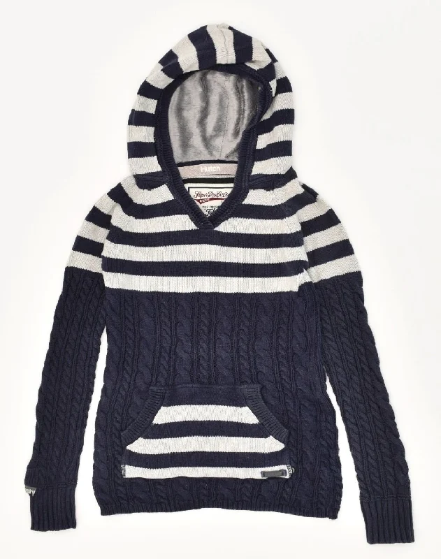 SUPERDRY Womens Hutch Hooded V-Neck Jumper Sweater UK 4 XS Navy Blue Iron Safe Non-Iron Wrinkle Free SUPERDRY Womens Hutch Hooded V-Neck Jumper Sweater UK 4 XS Navy Blue Iron Safe Non-Iron Wrinkle Free