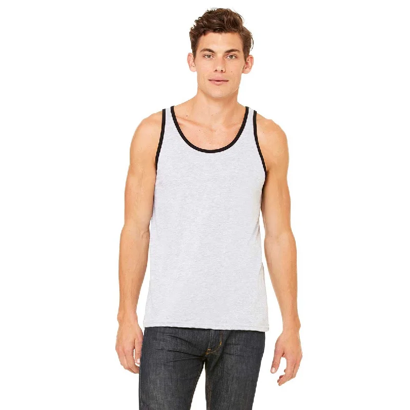 Bella + Canvas Unisex Athletic Heather/Black Jersey Tank sage tank top