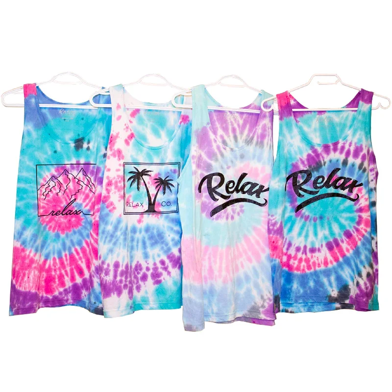 Unisex Tie-Dye Flow Tank top low neck tank