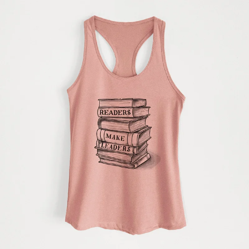 Readers Make Leaders Book Stack - Women's Racerback Tanktop floral tank top