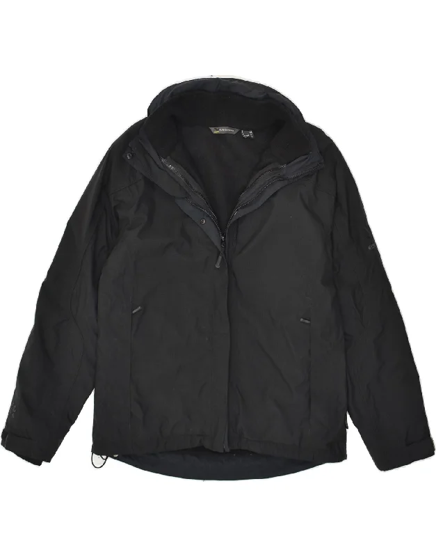 SALEWA Womens Hooded Windbreaker Jacket UK 12 Medium  Blue Polyamide Hoodie Zip-Up Jacket Button-Up Jacket