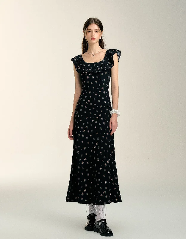 Pure Desire Lace-up Floral Dress SOM0094 Off-the-shoulder Chic Trendy