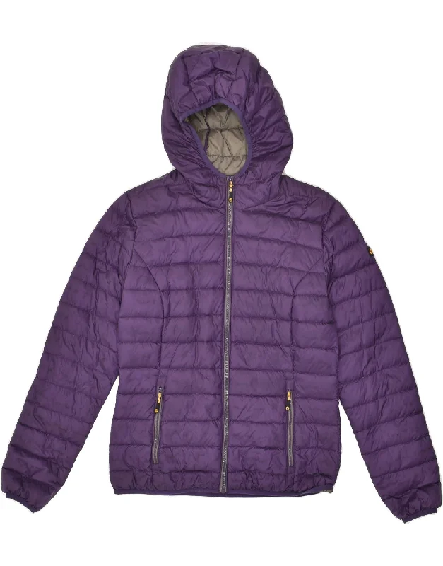 VINTAGE Womens Hooded Padded Jacket UK 12 Medium Purple Polyester Cotton Jacket Linen Jacket Terry Jacket VINTAGE Womens Hooded Padded Jacket UK 12 Medium Purple Polyester Cotton Jacket Linen Jacket Terry Jacket