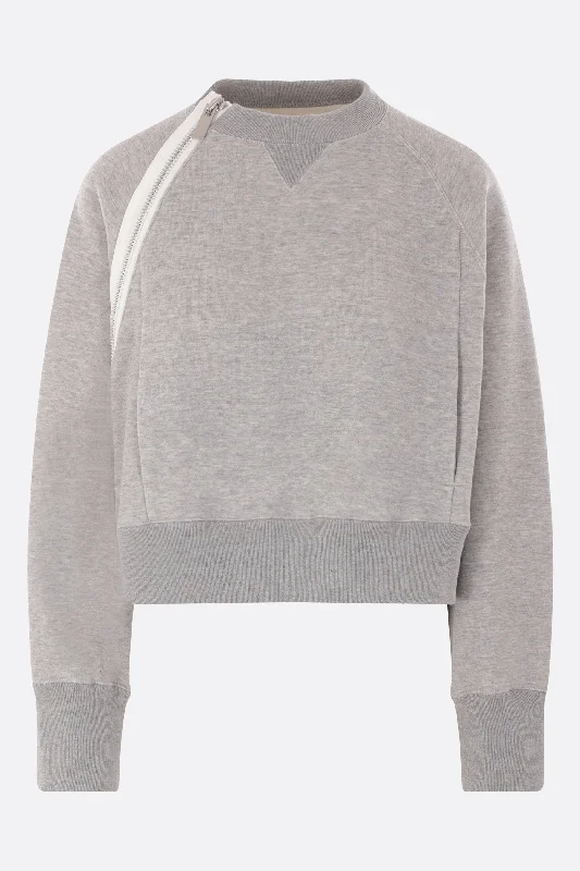 jersey cropped sweatshirt Hoodie with Drawcord Adjustable Secure