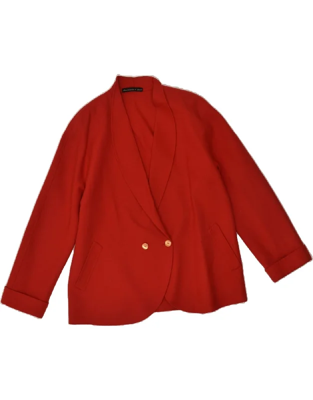 VINTAGE Womens Double Breasted Blazer Jacket IT 46 Large Red Cotton Jacket Linen Jacket Terry Jacket VINTAGE Womens Double Breasted Blazer Jacket IT 46 Large Red Cotton Jacket Linen Jacket Terry Jacket
