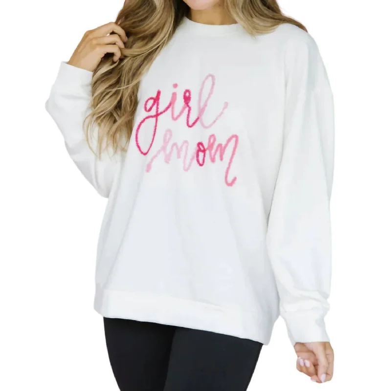 Jules Mom Sweatshirt In Girl Mom Hoodie with Cuffed Sleeves Snug Secure
