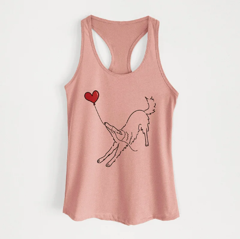 Borzoi Heart String - Women's Racerback Tanktop graphic tank top