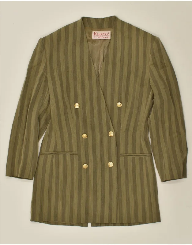 LAURA BIAGIOTTI Womens Double Breasted Blazer Jacket IT 42 Medium Green Herringbone Jacket Houndstooth Jacket Plaid Jacket LAURA BIAGIOTTI Womens Double Breasted Blazer Jacket IT 42 Medium Green Herringbone Jacket Houndstooth Jacket Plaid Jacket