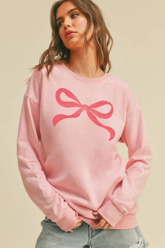 Bow Graphic Sweater Bright Pastel Dark