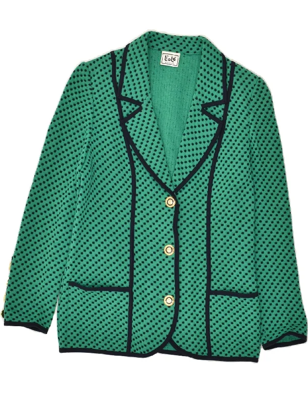 LIOLA Womens 3 Button Blazer Jacket UK 10 Small Green Spotted Wool Herringbone Jacket Houndstooth Jacket Plaid Jacket LIOLA Womens 3 Button Blazer Jacket UK 10 Small Green Spotted Wool Herringbone Jacket Houndstooth Jacket Plaid Jacket