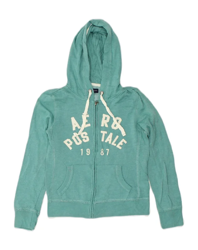 AEROPOSTALE Womens Graphic Zip Hoodie Sweater UK 14 Medium Green Cotton Casual Formal Business AEROPOSTALE Womens Graphic Zip Hoodie Sweater UK 14 Medium Green Cotton Casual Formal Business