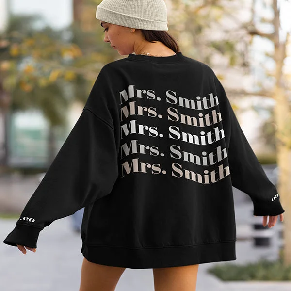 Mrs Sweatshirt for Bride, Wives and more - Gift to Her for Wedding, Honeymoon, Anniversary, Birthday, Christmas Hoodie with Oversized Fit Loose Comfortable