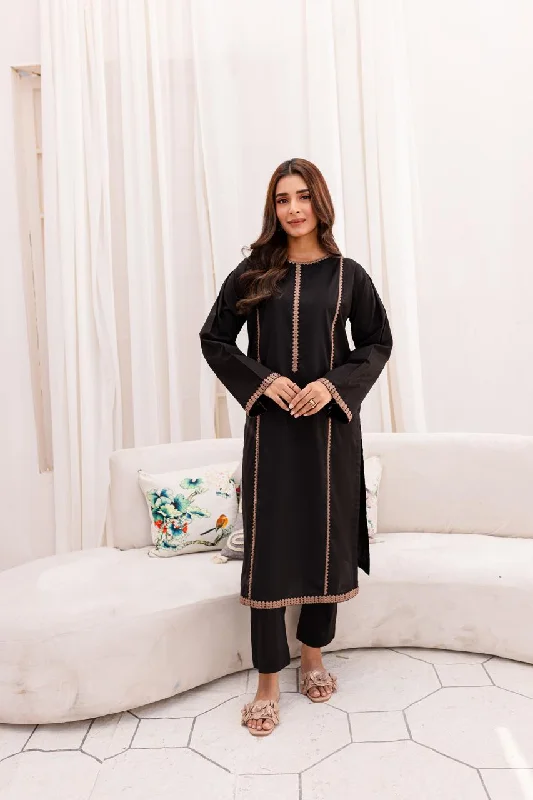 2PC Embroidered Dress- 1010 Tunics Short Trendy
