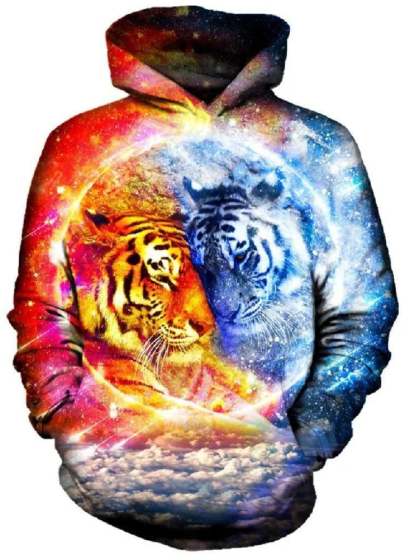 Sun and Moon Hoodie Zip Hoodie Drawstring Kangaroo Pocket