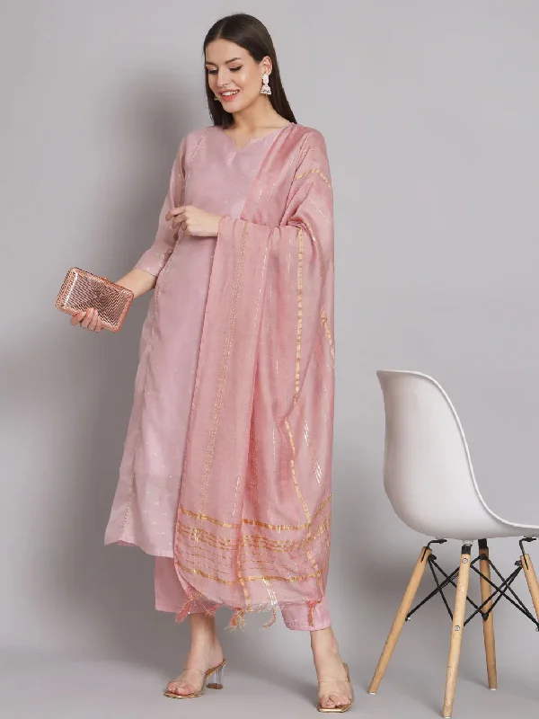 Pink Trendy Elementary Designer Readymade Pant Suit With Embroidery Work Elegant Palazzo Trousers Pink Trendy Elementary Designer Readymade Pant Suit With Embroidery Work Elegant Palazzo Trousers