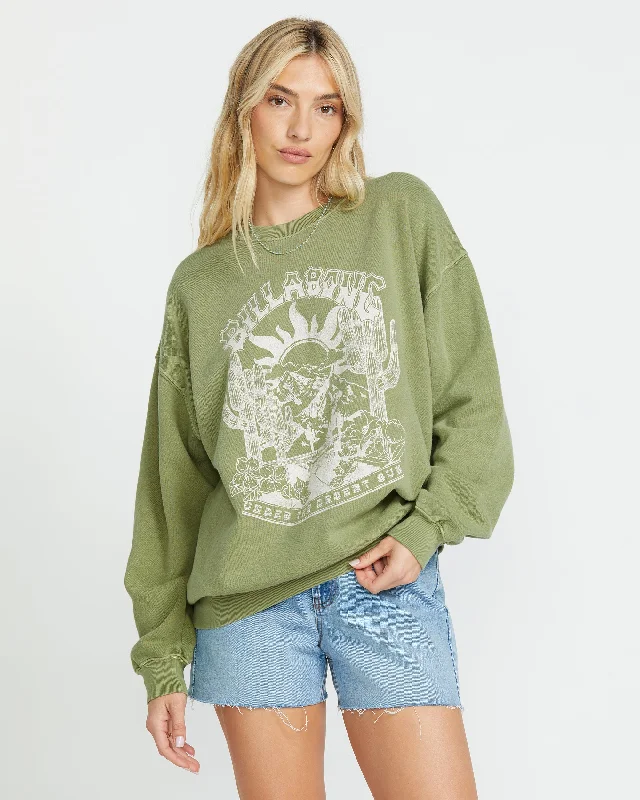 Ride In Crew Sweatshirt  - Avocado Hoodie with Neon Bright Vibrant