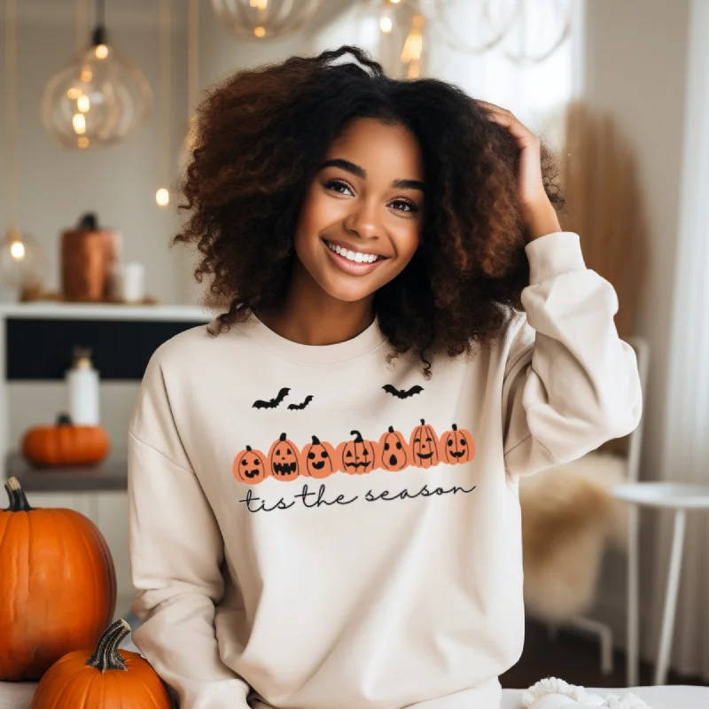 Tis The Season Sweatshirt - Halloween Shirt - Sizes Small to 5XL in Several Colors Hoodie with Metallic Shiny Futuristic