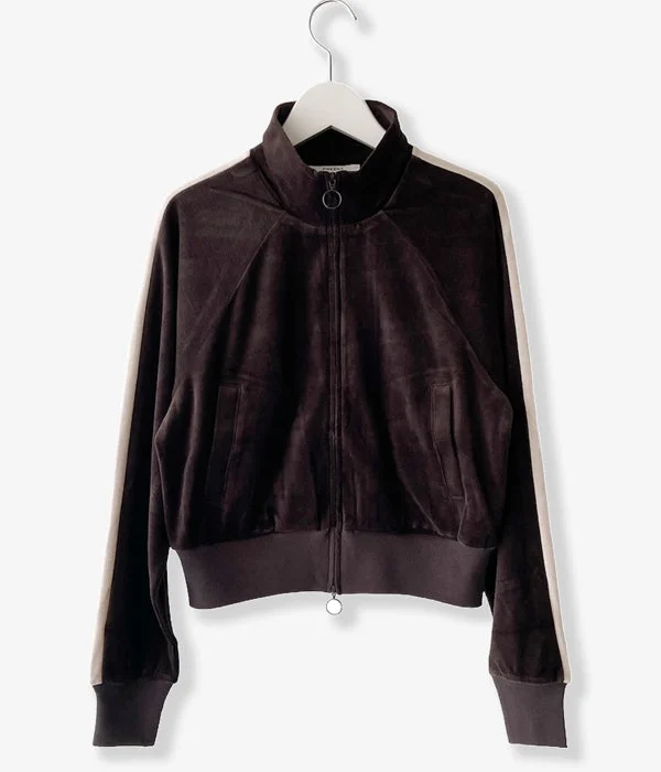 PHEENY/COTTON VELOURS ZIP JACKET(BROWN) Wool Jacket Cashmere Jacket Tweed Jacket
