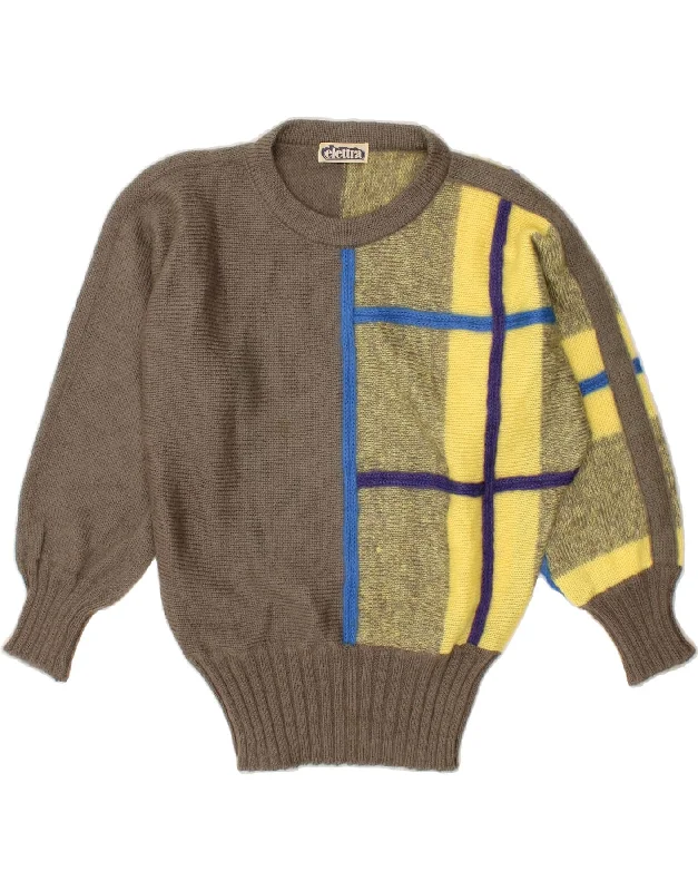 VINTAGE Womens Batwing Crew Neck Jumper Sweater UK 18 XL Grey Colourblock Wool Sweater Cotton Sweater Cashmere Sweater VINTAGE Womens Batwing Crew Neck Jumper Sweater UK 18 XL Grey Colourblock Wool Sweater Cotton Sweater Cashmere Sweater