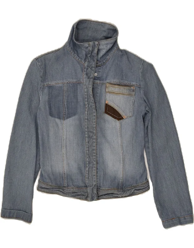 MAX & CO. Womens Denim Jacket IT 40 Small Blue Cotton Satin Jacket Silk Jacket Chiffon Jacket MAX & CO. Womens Denim Jacket IT 40 Small Blue Cotton Satin Jacket Silk Jacket Chiffon Jacket