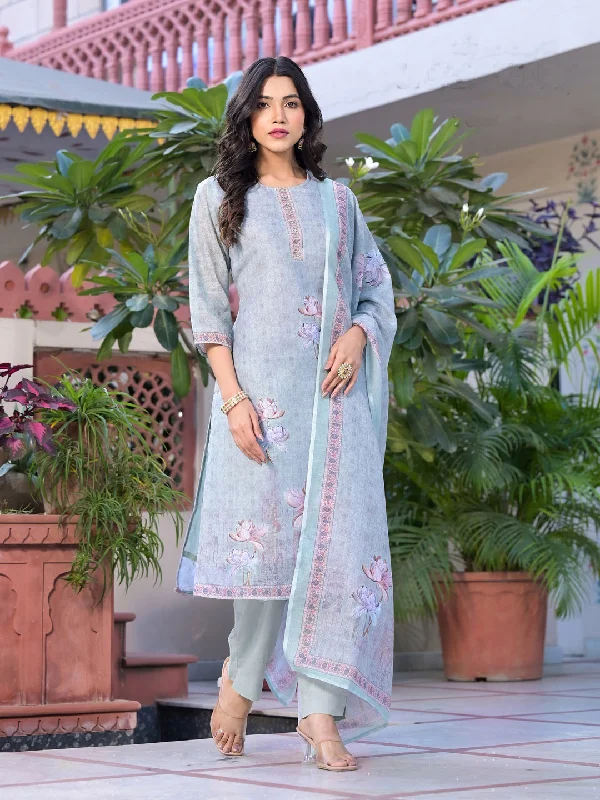 Green Attractive Readymade Pant Suit With Designer Printed Fashionable Work Pants