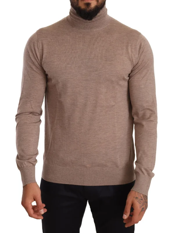Elegant Cashmere Turtleneck Sweater Seamless Knitted Crochet