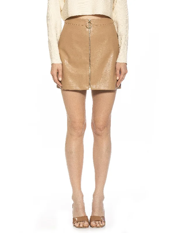 Eva Vegan Leather Mini Skirt tiered skirt playful