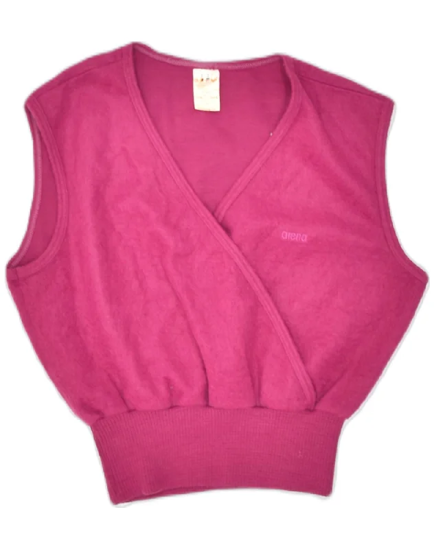 ARENA Womens Oversized Vest Tank Top EU 36 Small Pink Acrylic yoga tank top