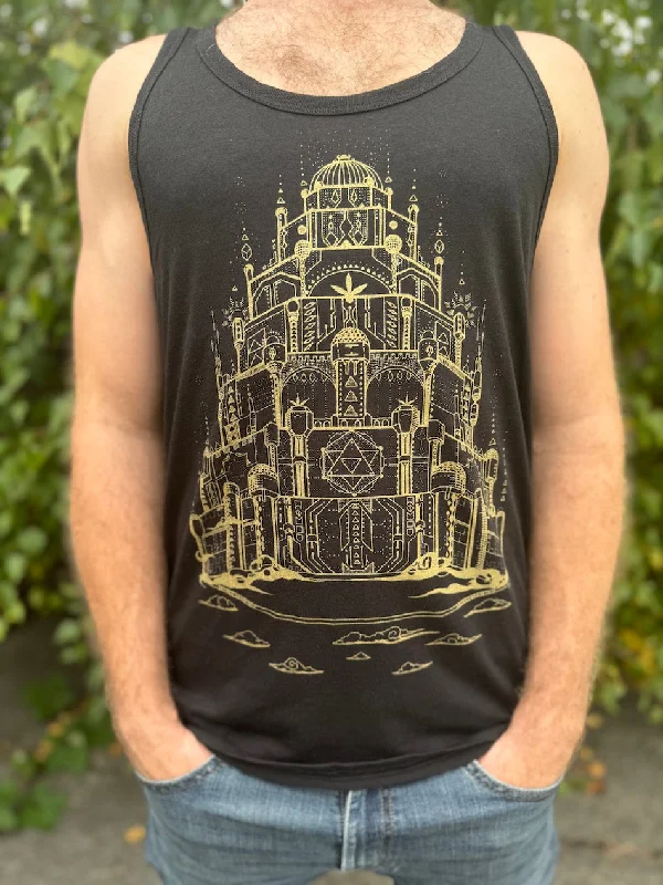 Vimana Tank Top - Bamboo and Organic Cotton Light Weight Jersey Sacred Geometry Graphic Tank fashionable tank top Vimana Tank Top - Bamboo and Organic Cotton Light Weight Jersey Sacred Geometry Graphic Tank fashionable tank top