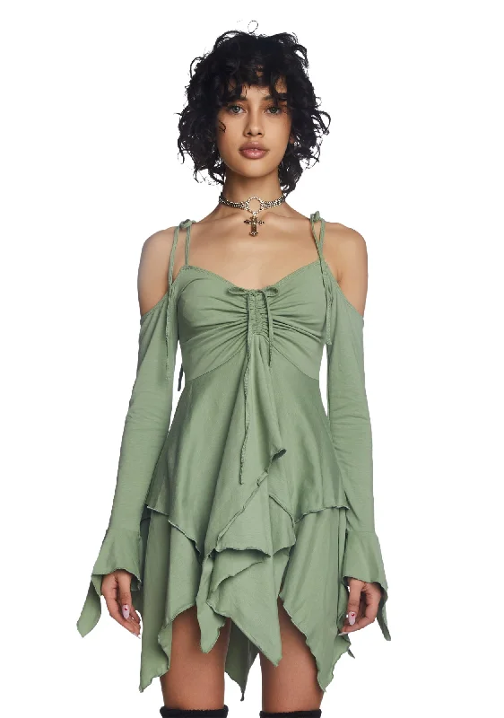 F is For Fairies® Handkerchief Dress - Sage Tunics Office stylish