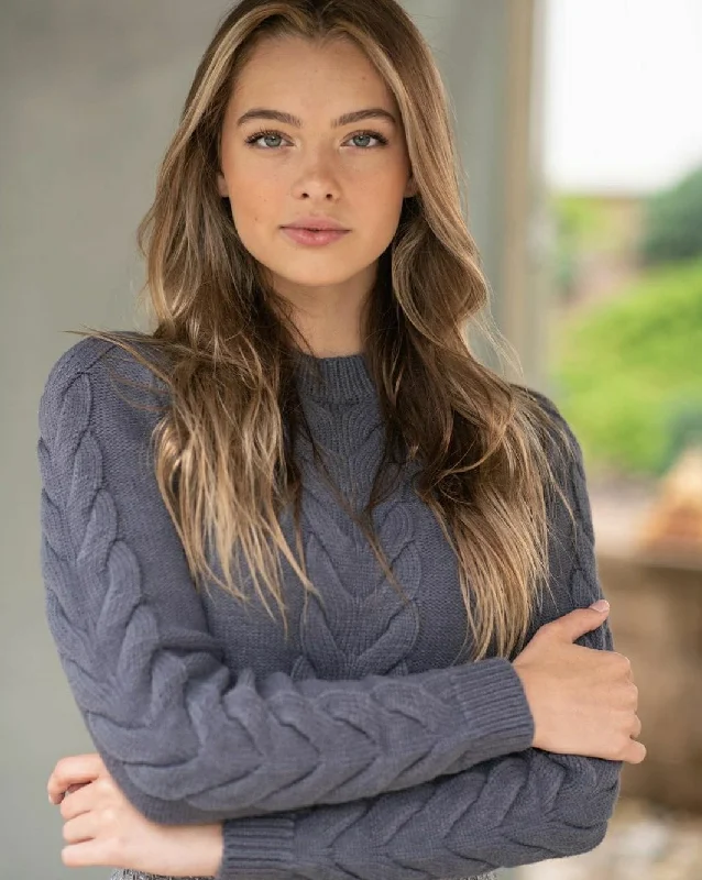 Front Row F20C20A Cable Knit Sweater Terry Blend Velvet Blend Canvas Blend