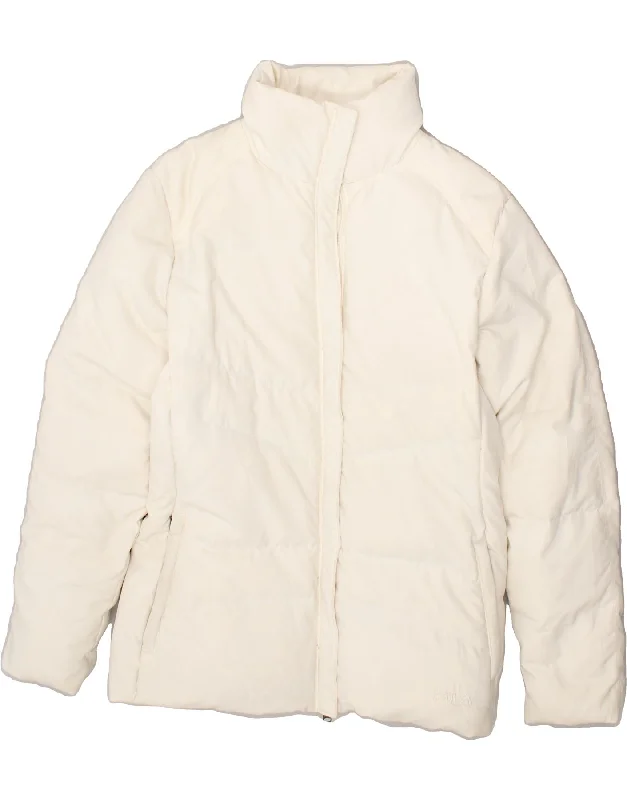 FILA Womens Padded Jacket UK 16 Large  Off White Polyester Nylon Fabric Polyester Fabric Spandex Fabric