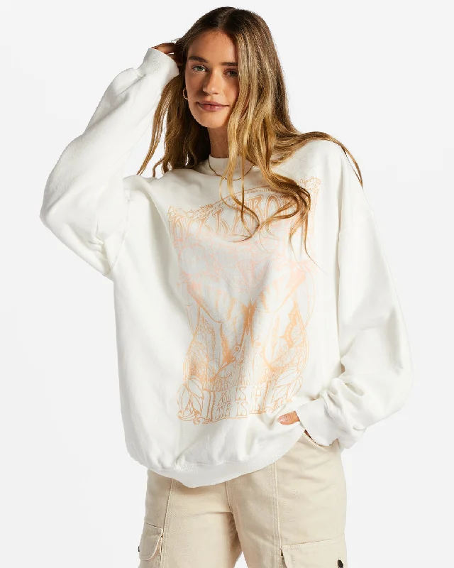 Ride In Oversized Crewneck Sweatshirt - Salt Crystal 4 Graphic Hoodie Design Print