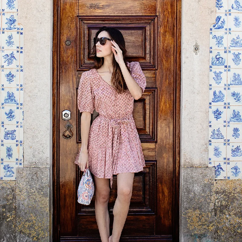 Womens Emily Dress - Pink Lisbon Ditsy Tunics Gym athletic