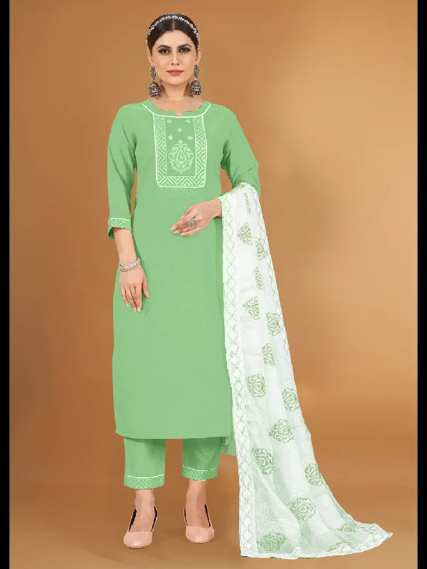 Sea Green Trendy Designer Readymade Pant Suit With Embroidery Work Trendy Work Pants Sea Green Trendy Designer Readymade Pant Suit With Embroidery Work Trendy Work Pants