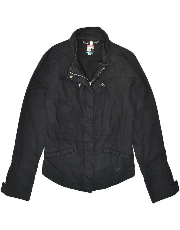 ROXY Womens Utility Jacket UK 14 Large Black Cotton Fleece Jacket Down Jacket Parka ROXY Womens Utility Jacket UK 14 Large Black Cotton Fleece Jacket Down Jacket Parka