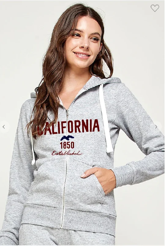Fleece Zip Up California Jacket Refex JK882 A-Line Jacket Boat Neck Shawl Collar